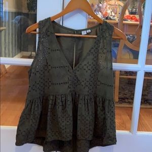 Melrose and Market peplum eyelet top